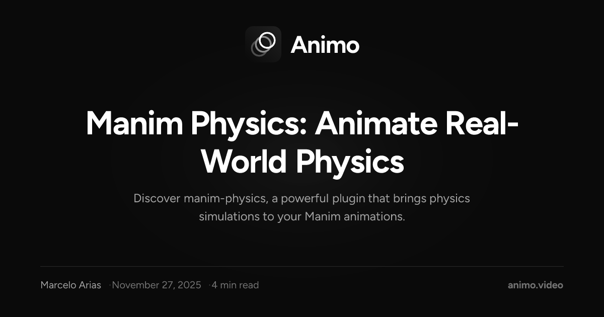 Manim Physics: Animate Real-World Physics | Animo